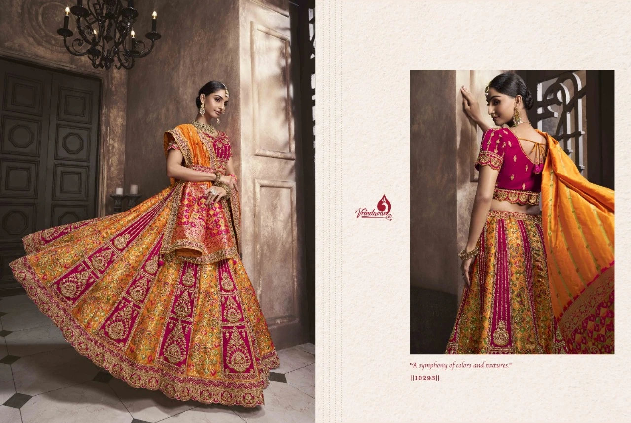 Royal Vrindavan Vol-49 Banarasi Silk Wholesale Lehenga Catalog — Wholesale Lehenga, MPA wholesale from Surat - Gallery Image 4